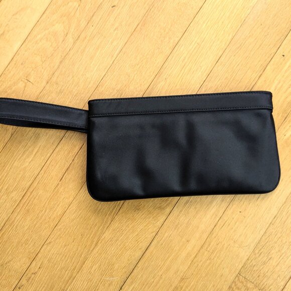 Ann Taylor Loft Black Satin Wristlet Bag Purse - Picture 4 of 6